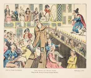 John Grouse e Mother Goose, cantada pelo Sr. Emery de Covent Garden, pub. 1808 (gravura colorida à mão)